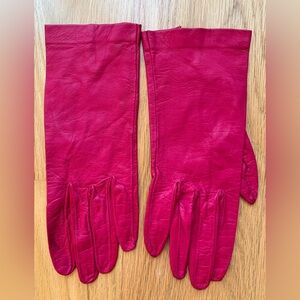 Pink Leather Gloves made in Italy SZ 7.5